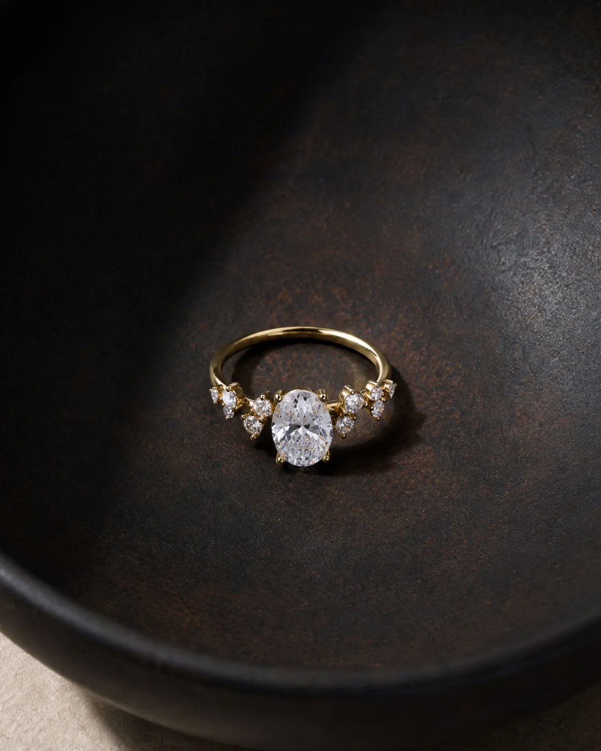 Floral Verlobungsring aus Gelbgold