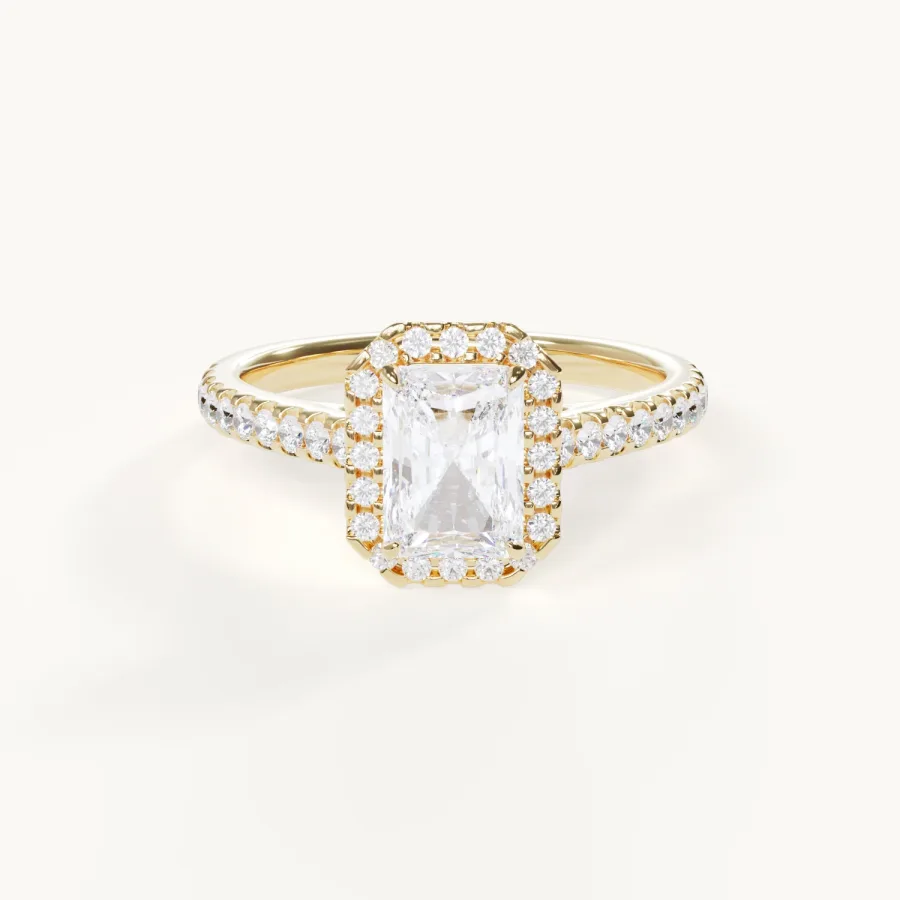 Lorie Radiant Halo Ring mit Pavé