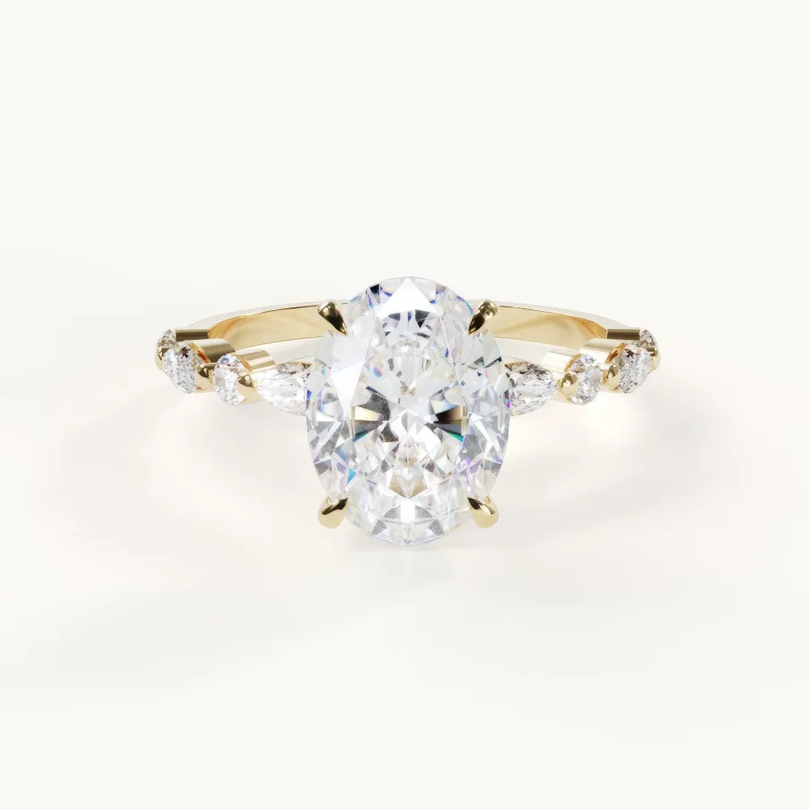 Lumière Éternelle ovaler Ring mit Akzentsteinen