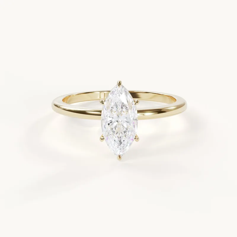 Rêverie, Marquise Solitaire Ring in Yellow Gold