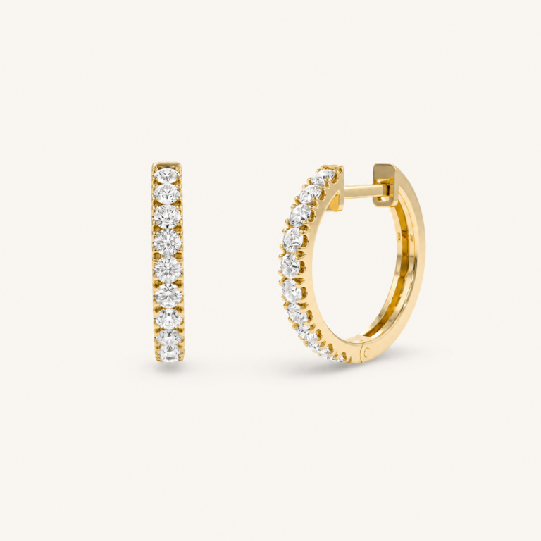 Huggies Creolen in Gold Vermeil mit Labordiamanten