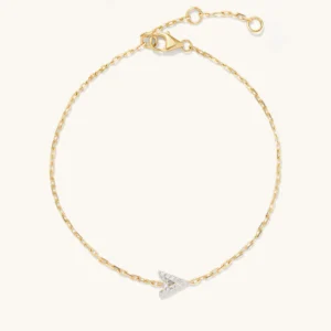 Initial diamant Armband aus 14k Vollgold