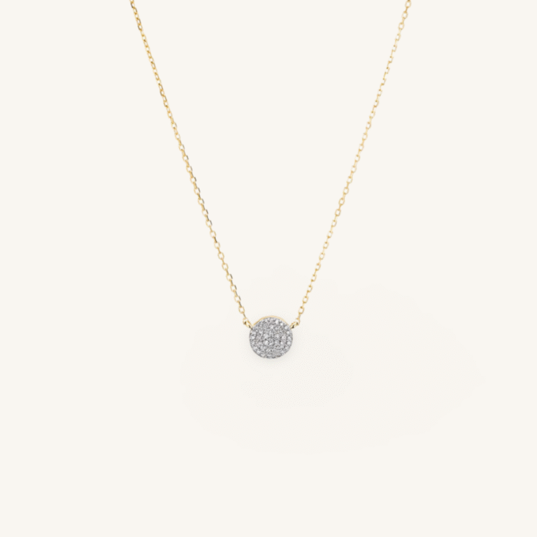 Pave Diamond Necklace in Gold Vermeil