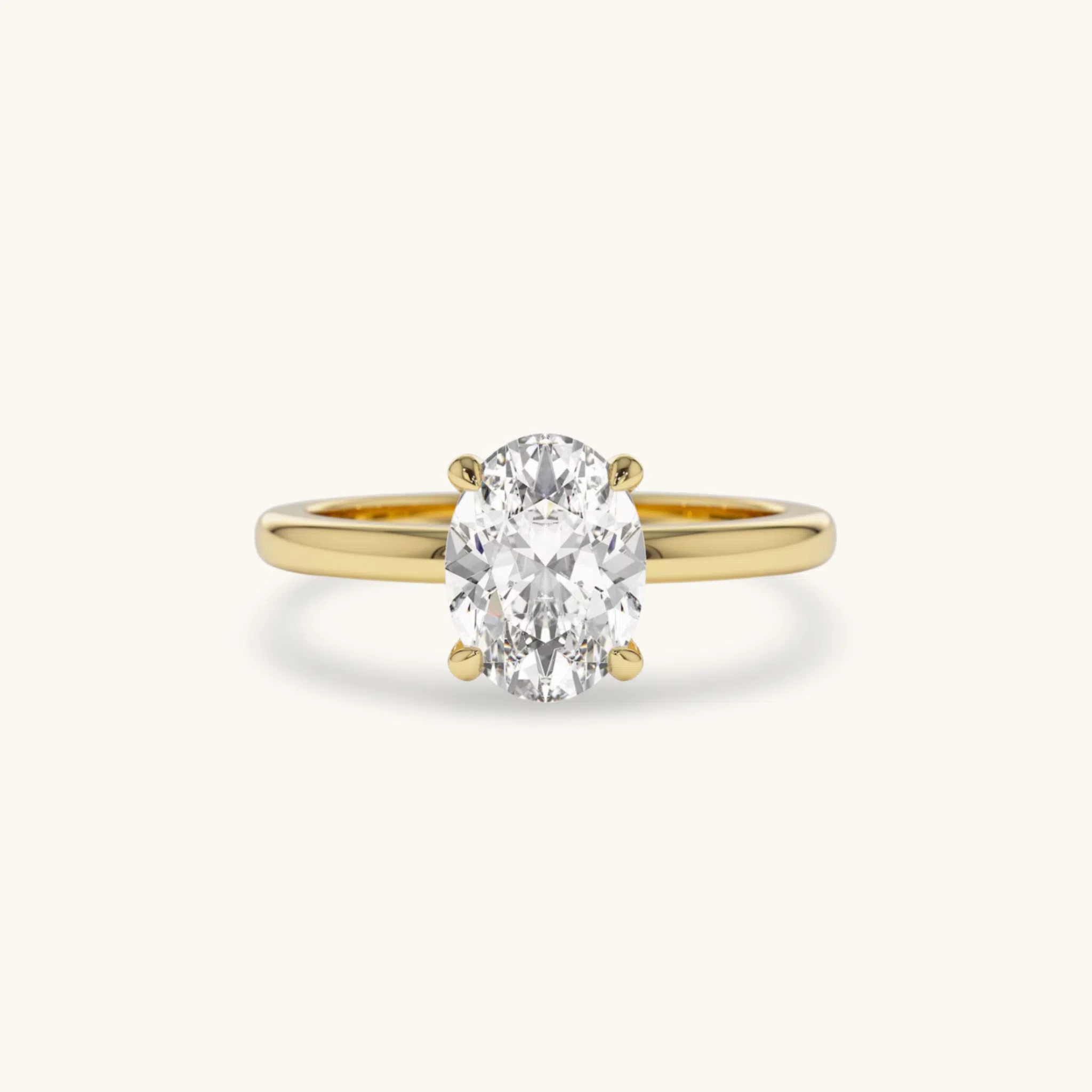 Oval Verlobungsring aus 14k Gold und Moissanite Diamant. Hailey Biebers Verlobungsring