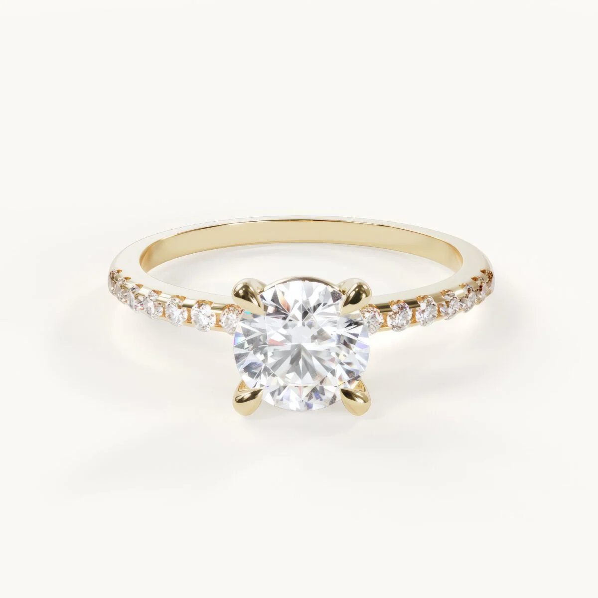 Pureté Rundschliff Pavé Ring mit Moissanit