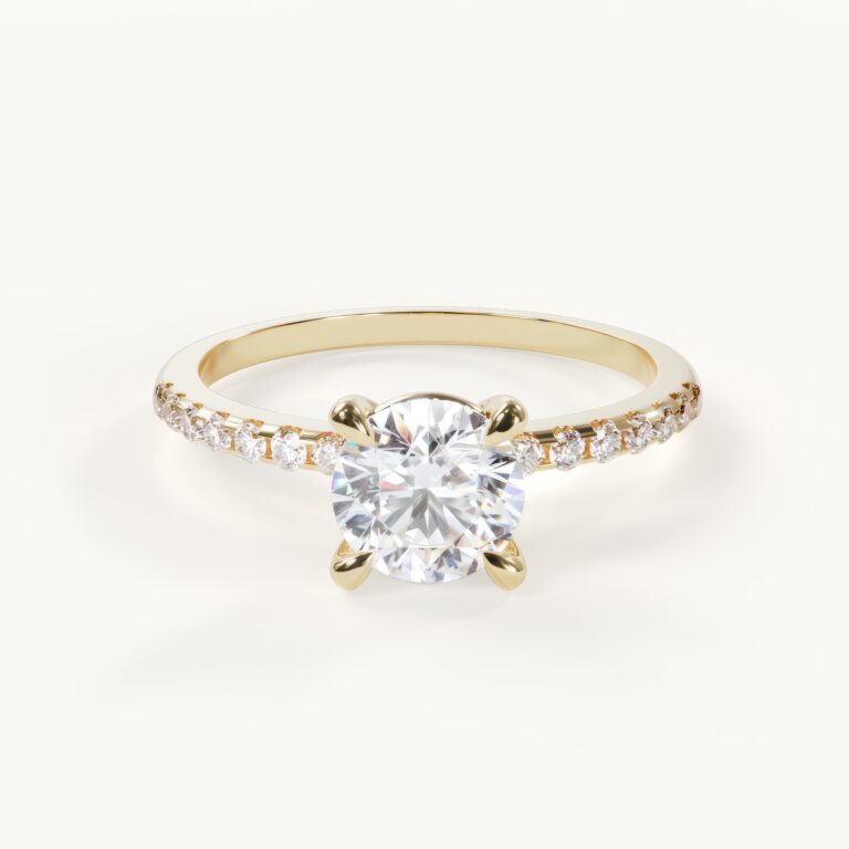 Pureté — Round-Cut Pavé Engagement Ring by Velur (main image)