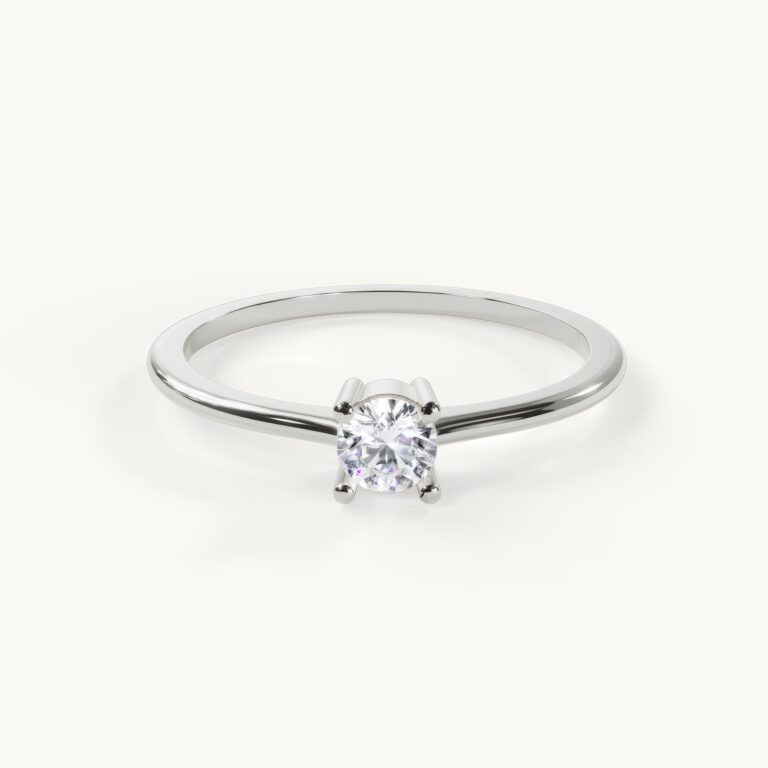 Pureté - Delicate Round-Cut Ring - White Gold / Platinum, 0.3 ct.