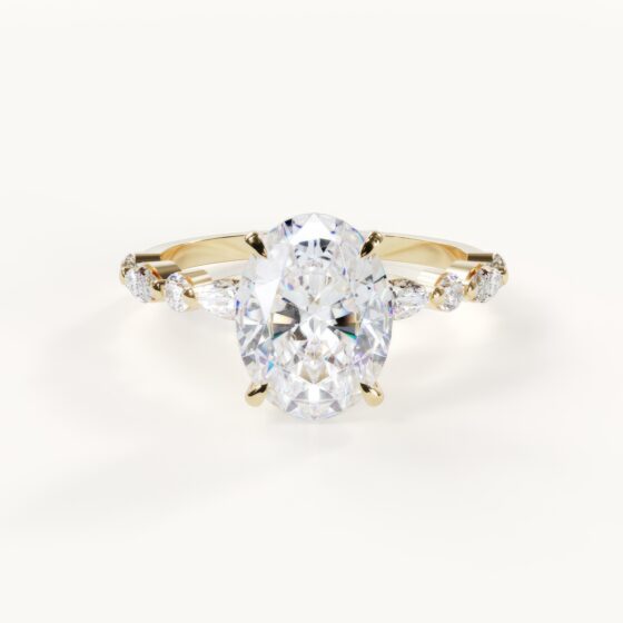 Homepage NEW disign 6 Lumière Éternelle — Oval Engagement Ring with Accent Stones by Velur (main image)