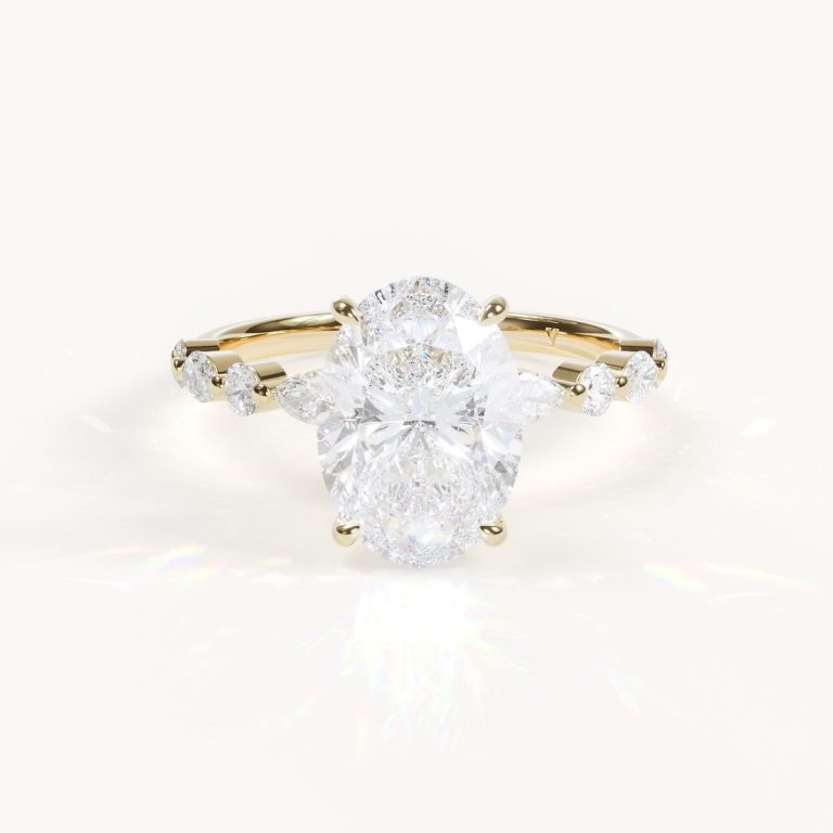 Lumière Éternelle - Oval mit Akzentsteinen - Gelbgold, 2,5 ct.
