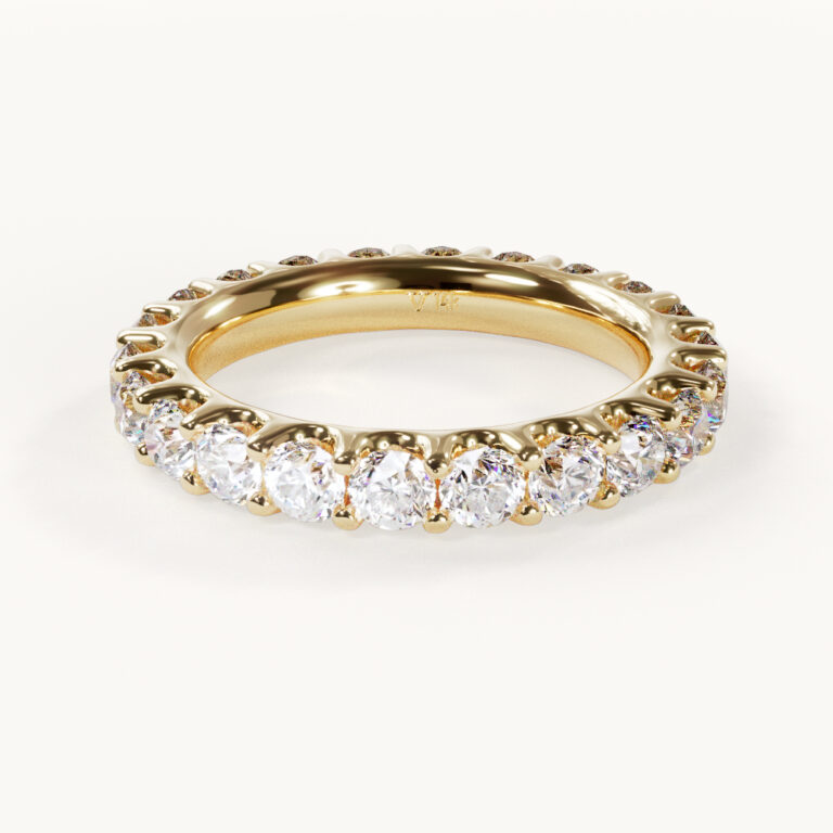 Noëlle – brede eternity-ring met ronde steentjes van massief goud | Velur
