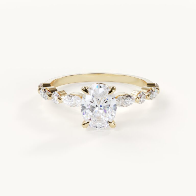 Elegante gouden ring met diamanten.