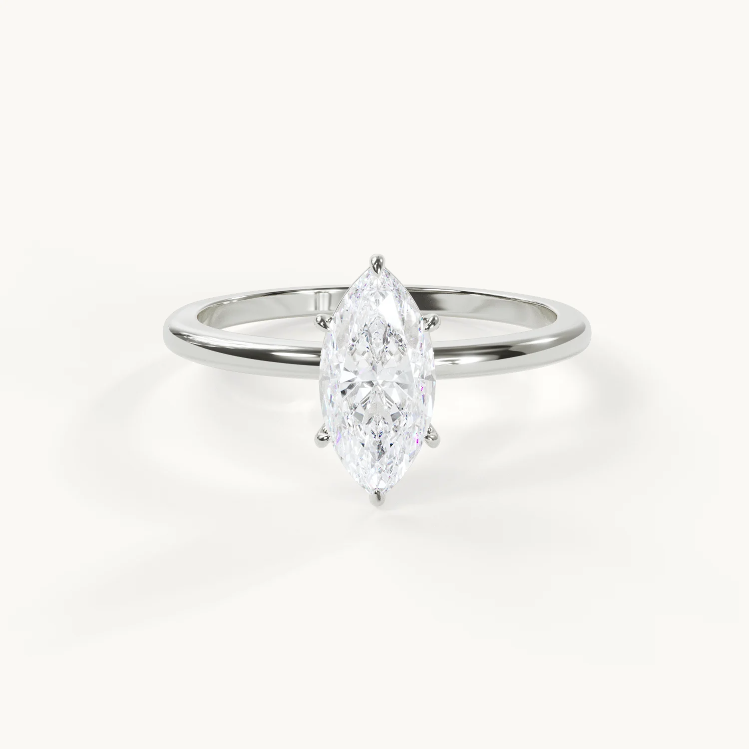 Rêverie Marquise Solitär Ring 1 ct Weißgold – Verlobungsring von Velur