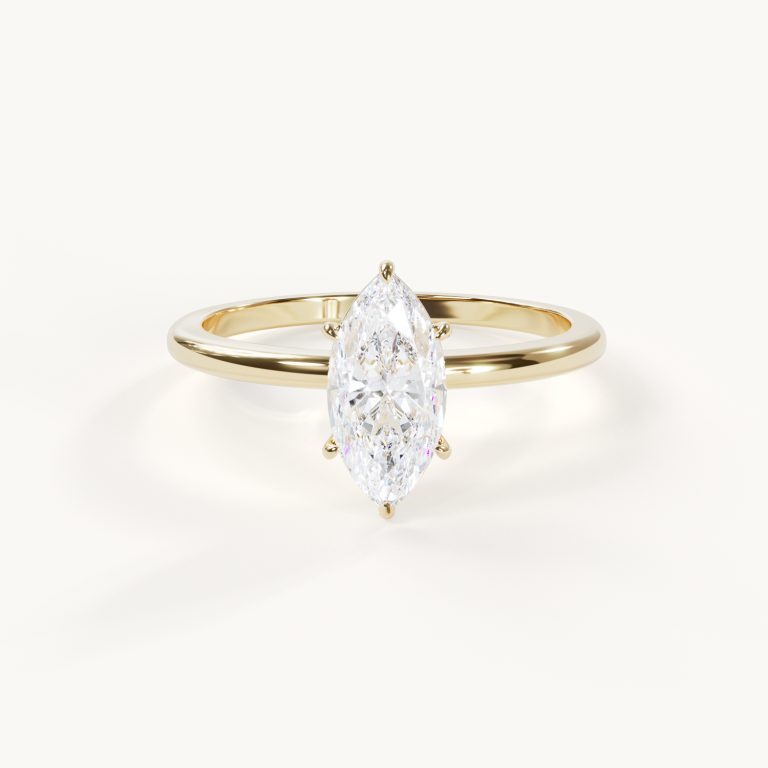 Rêverie Marquise Solitaire Ring, 1 ct, Yellow Gold – Engagement Ring by Velur