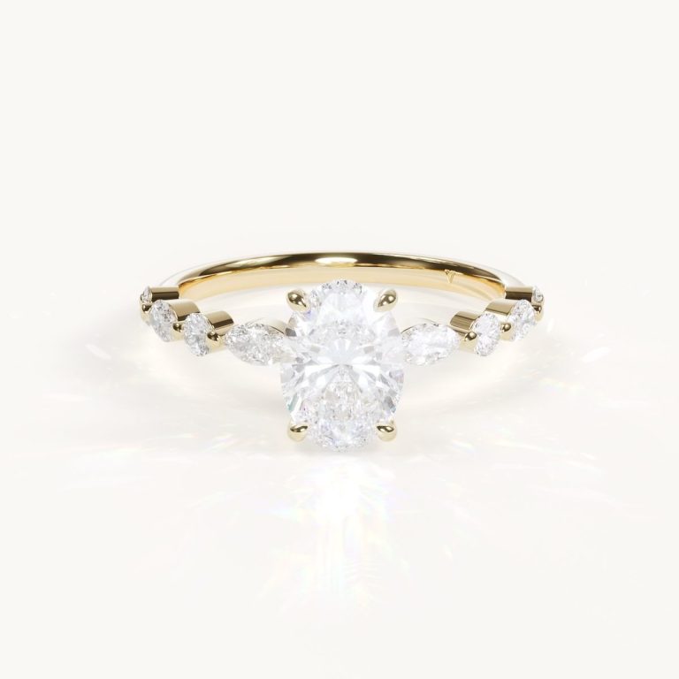 Lumière Petite - Ovaler Ring mit Akzentsteinen