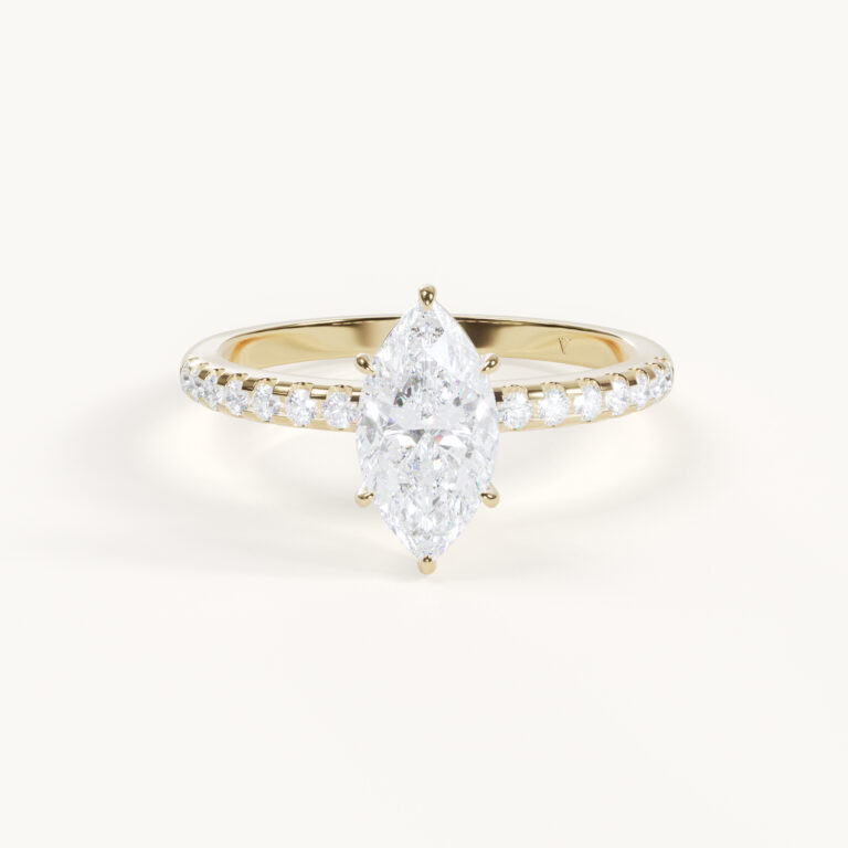 Belle Vivienne - Pavé Marquise Ring - Yellow Gold, 1 ct.