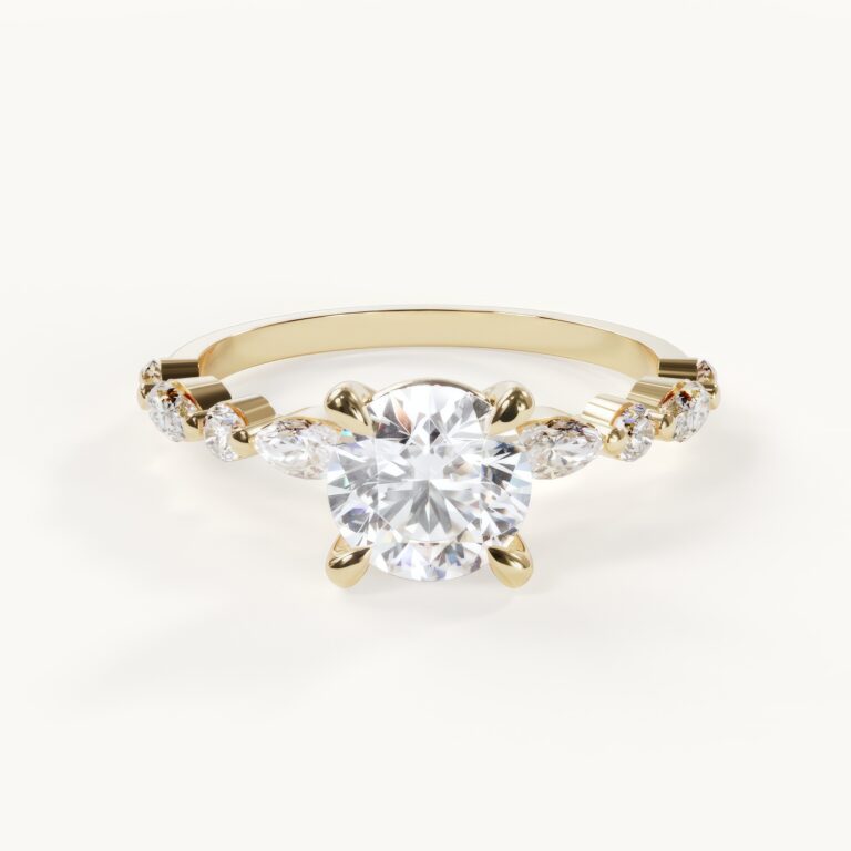 Elegante gouden ring met diamanten.