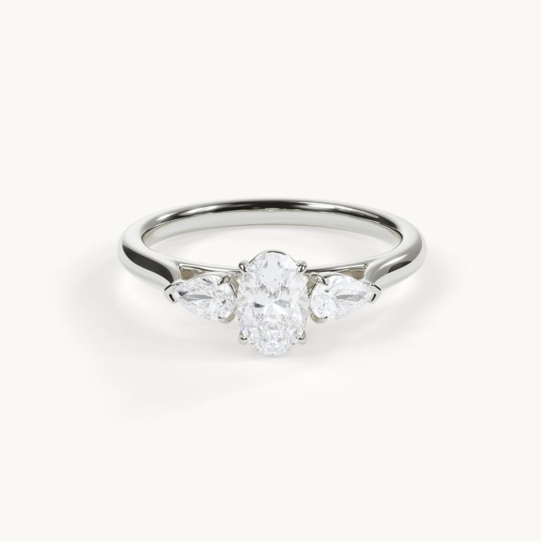 Trinité – Trilogy Engagement Ring - White Gold / Platinum, 0.5 ct.