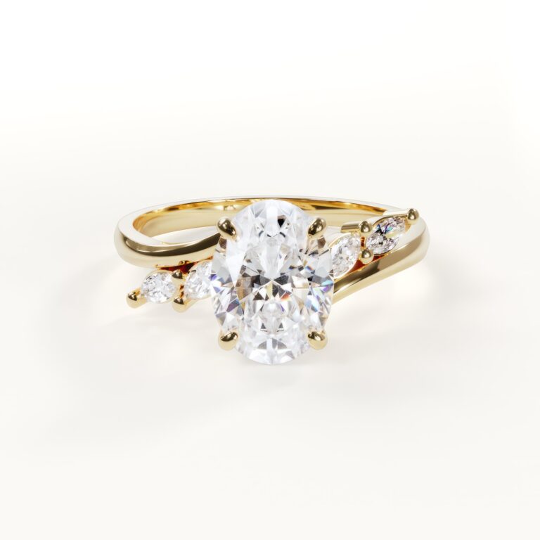 Gouden ring met een ovale diamant