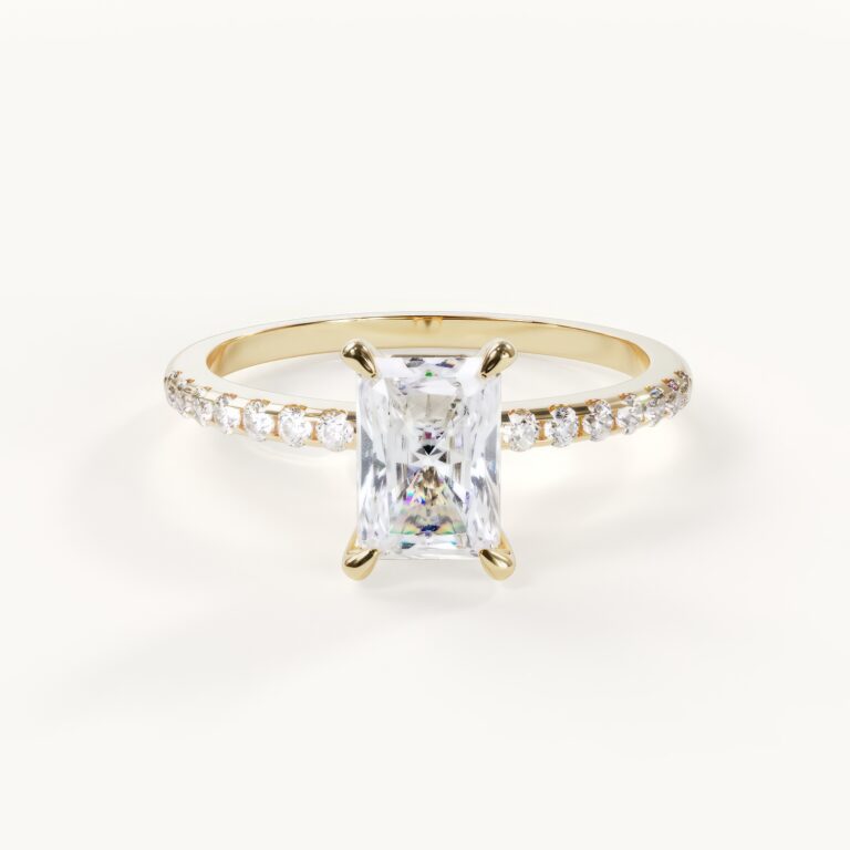 Lumina - Radiant Ring with Pavé – Radiant Engagement Ring in Solid Gold | Velur