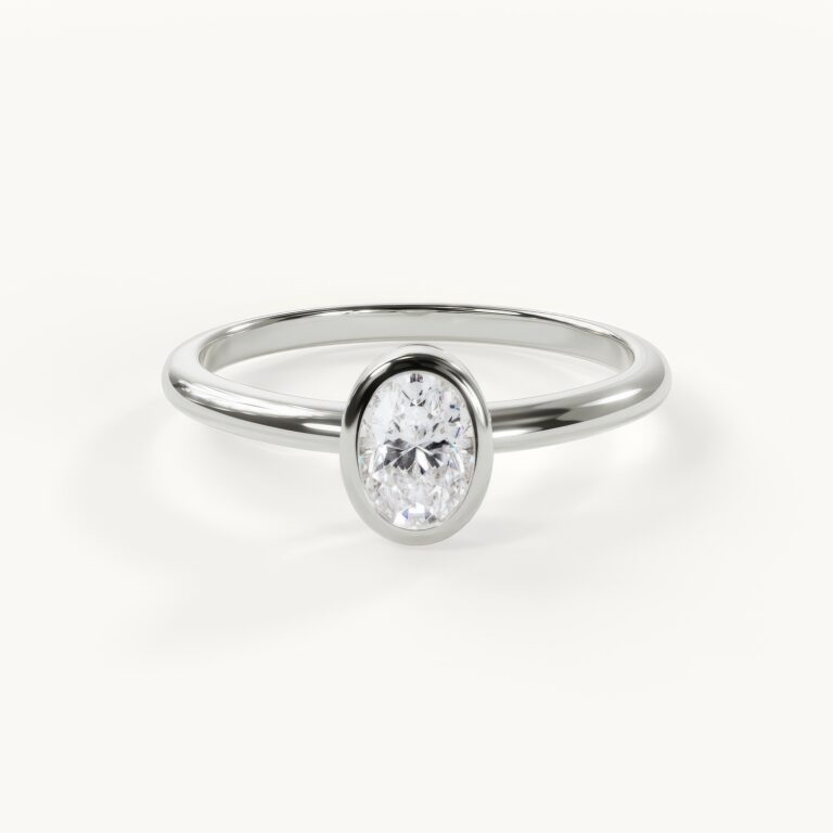 Simple silver ring with a diamond