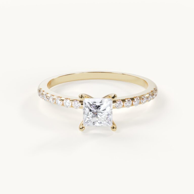Elegante gouden diamanten ring met steen