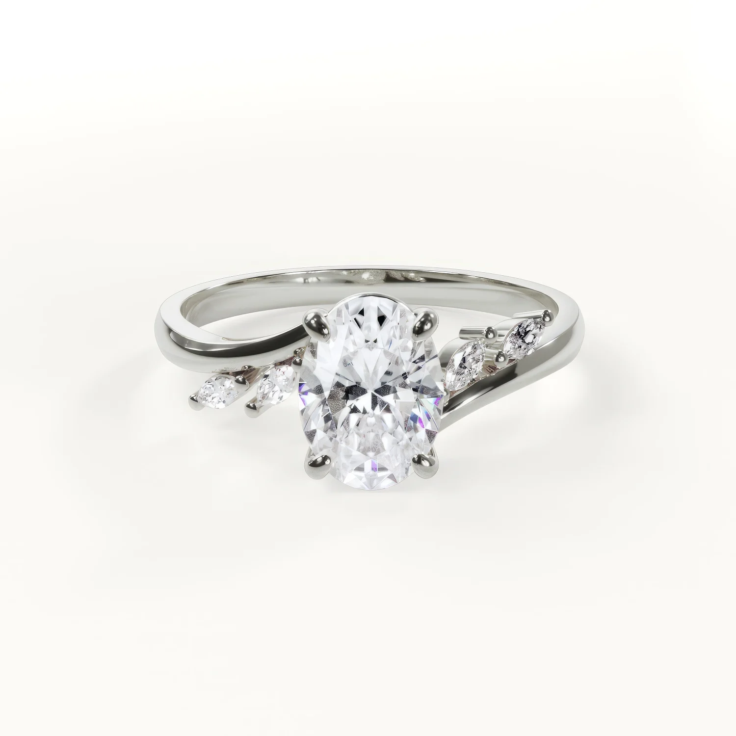 Eleganter Ring mit ovalem Diamanten