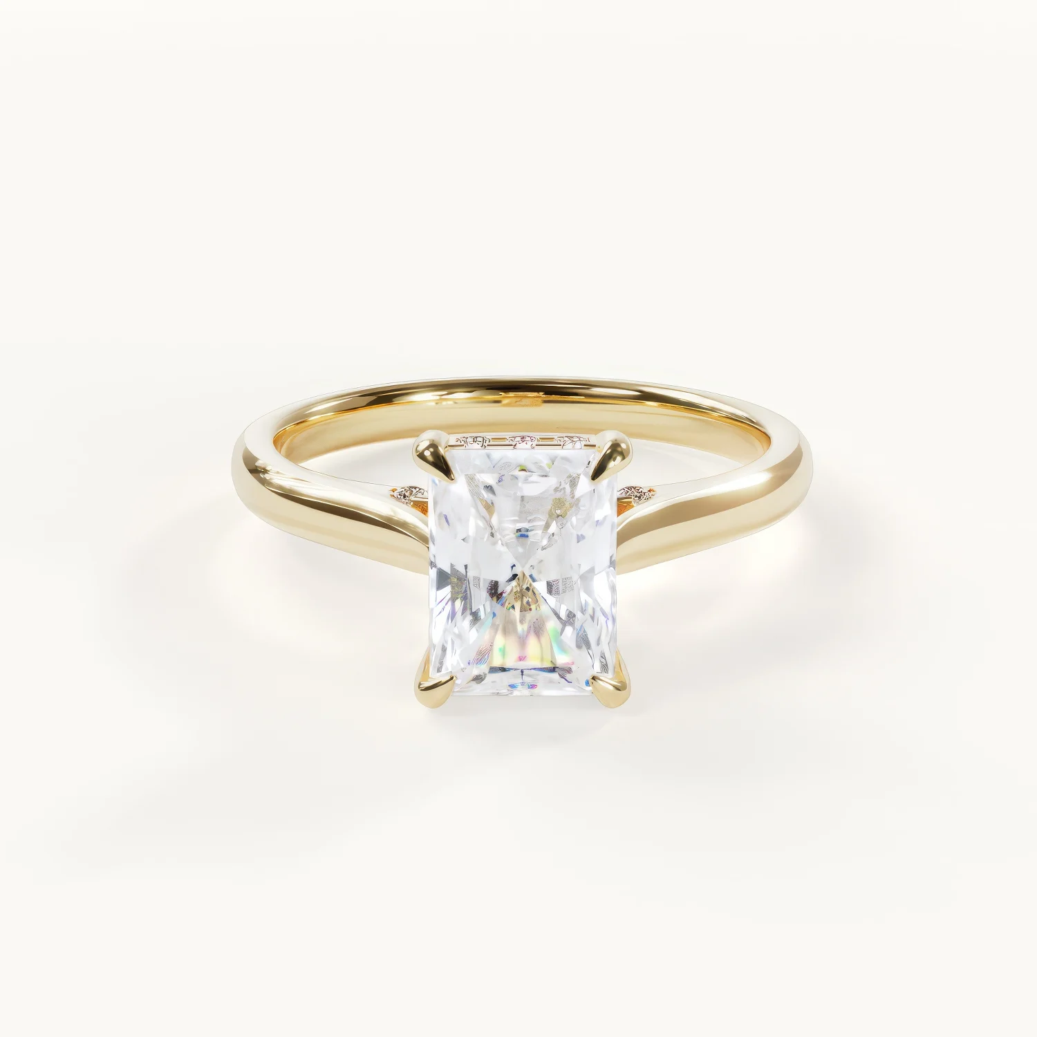Elegant gold ring with a diamond