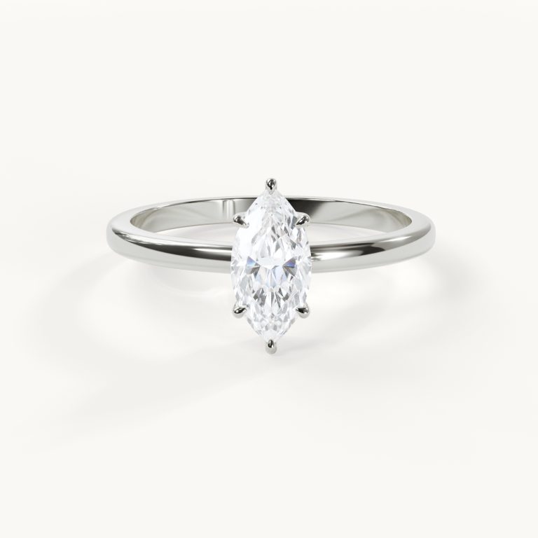 Rêverie Lumière Marquise Engagement Ring, 0.5 Carat, in White Gold – Lab-Grown Diamond by Velur