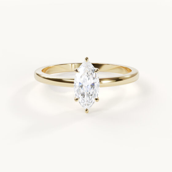 Rêverie Lumière Marquise Engagement Ring, 0.5 carats, in yellow gold – lab-grown diamond by Velur