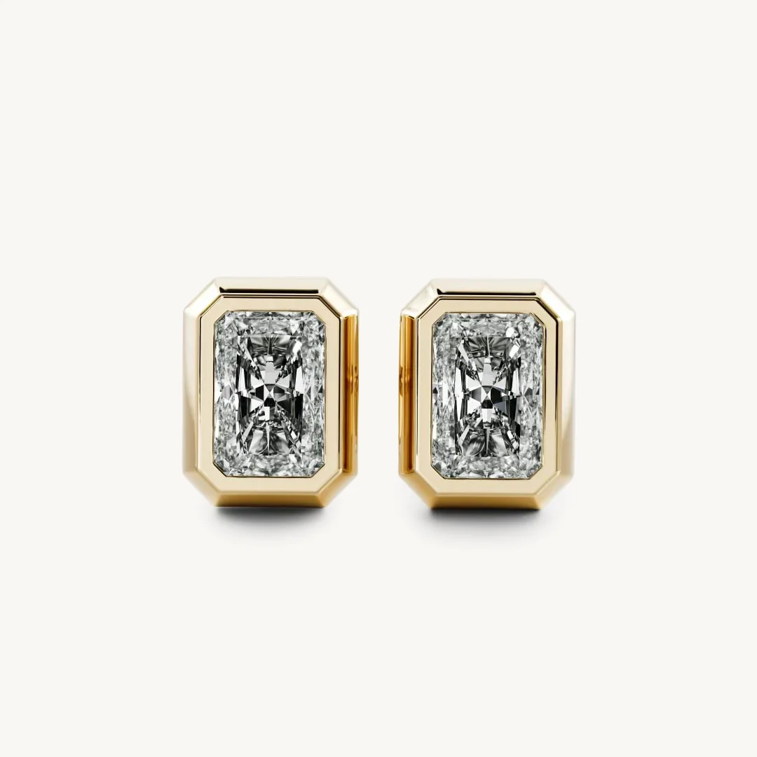 Lumina – Radiant Bezel Stud Earrings