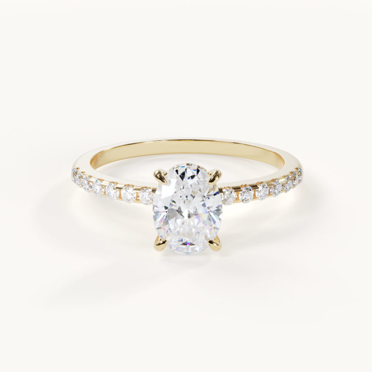 Amoura – Oval with Pavé &amp; Hidden Halo Engagement Ring by Velur (main image)