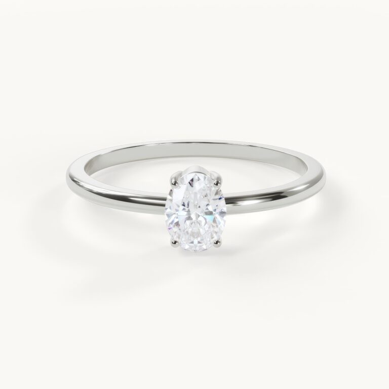 Elegant ring with an oval diamond