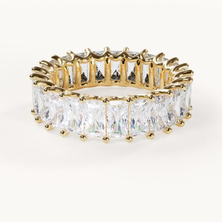 Bella – Eternity-ring met baguette-steentjes van massief goud | Velur