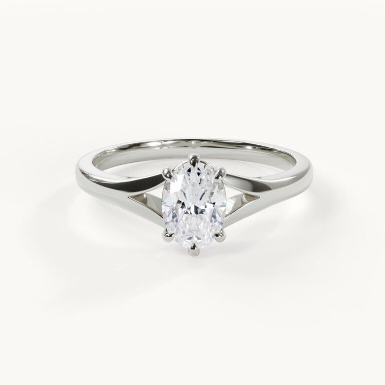 Align – Tapered Oval Solitaire - White Gold / Platinum, 1 ct.