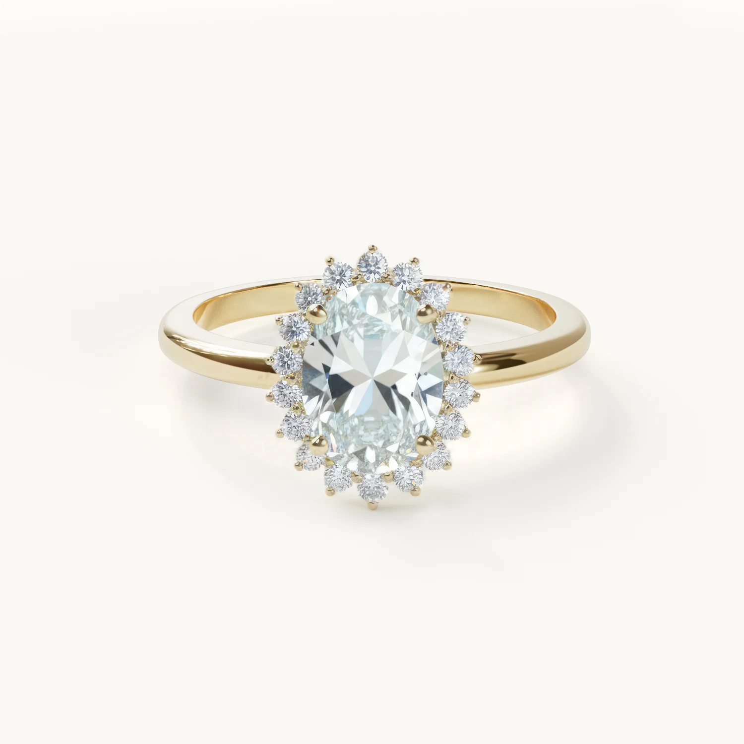 Elegant ring with an oval gemstone