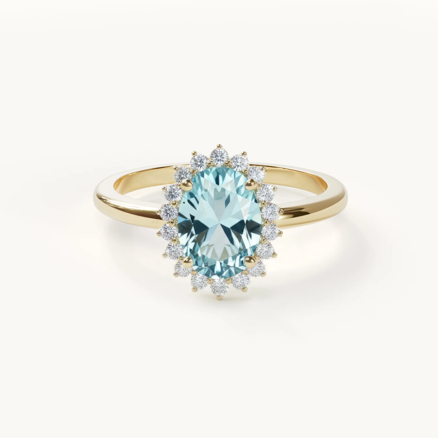 Elegant ring with a blue gemstone setting