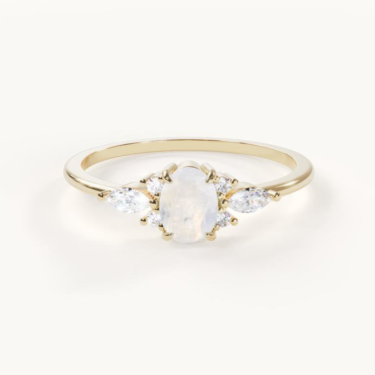 Verlobungsring mit Mondstein Geburtsstein – Muse Lumière Trilogy Ring von Velur