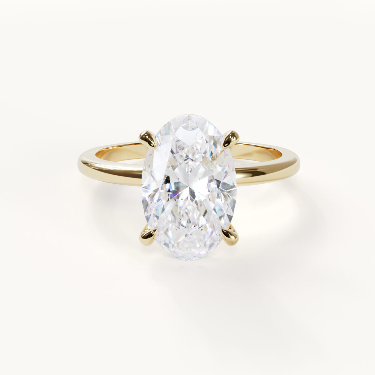 Moval Elongated Oval Verlobungsring in Gelbgold von Velur