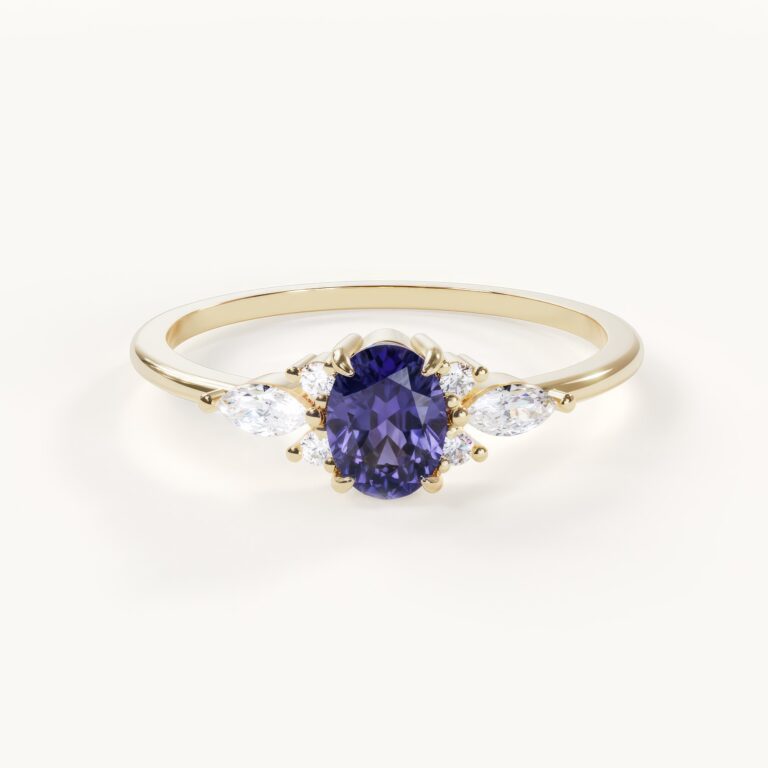 Eleganter Ring mit Tansanit und Diamanten
