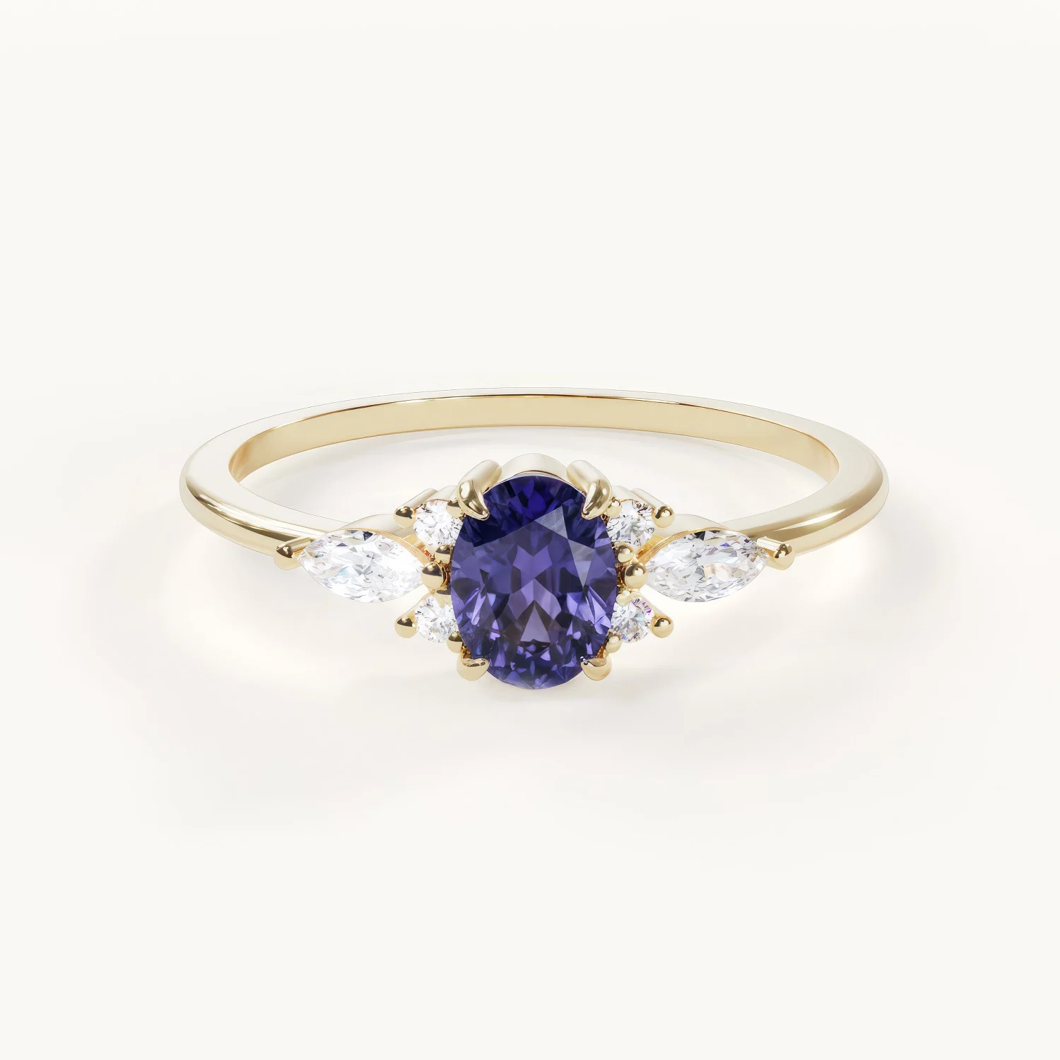 Eleganter Ring mit Tansanit und Diamanten