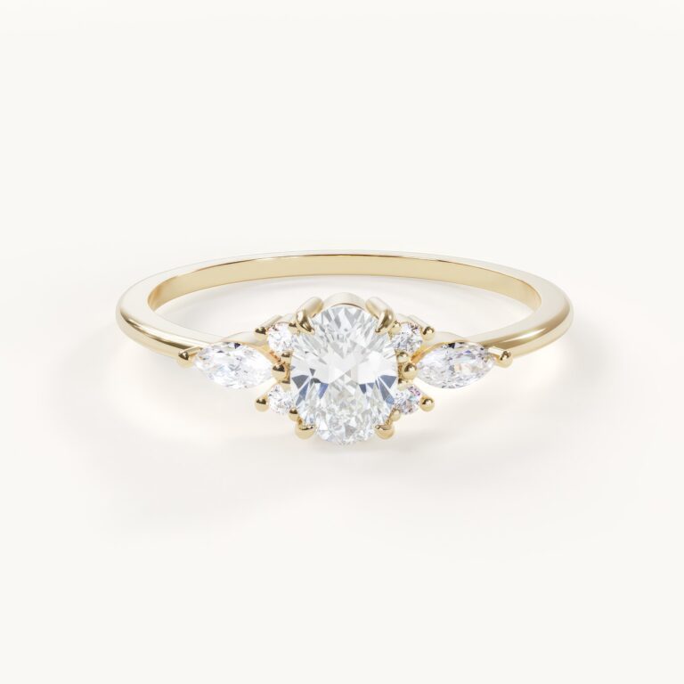 Elegante ring met drie stenen