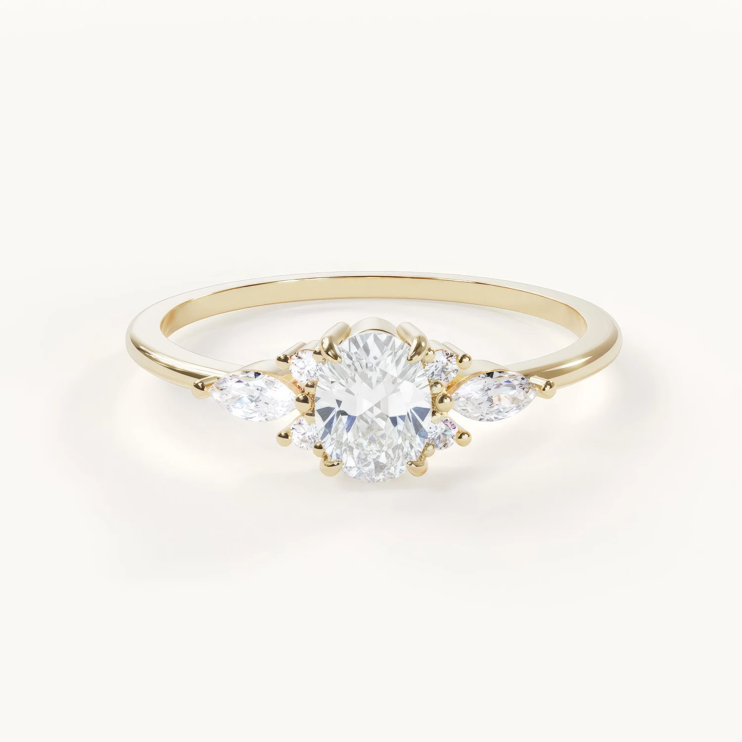 Elegant ring with three stones