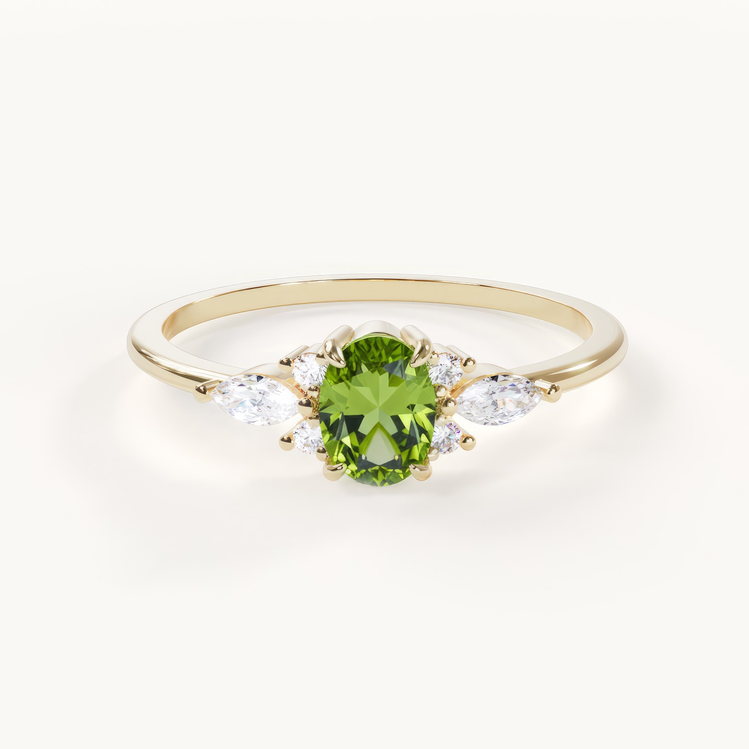 Peridot Birthstone Ring for August – Velur Muse Eternité