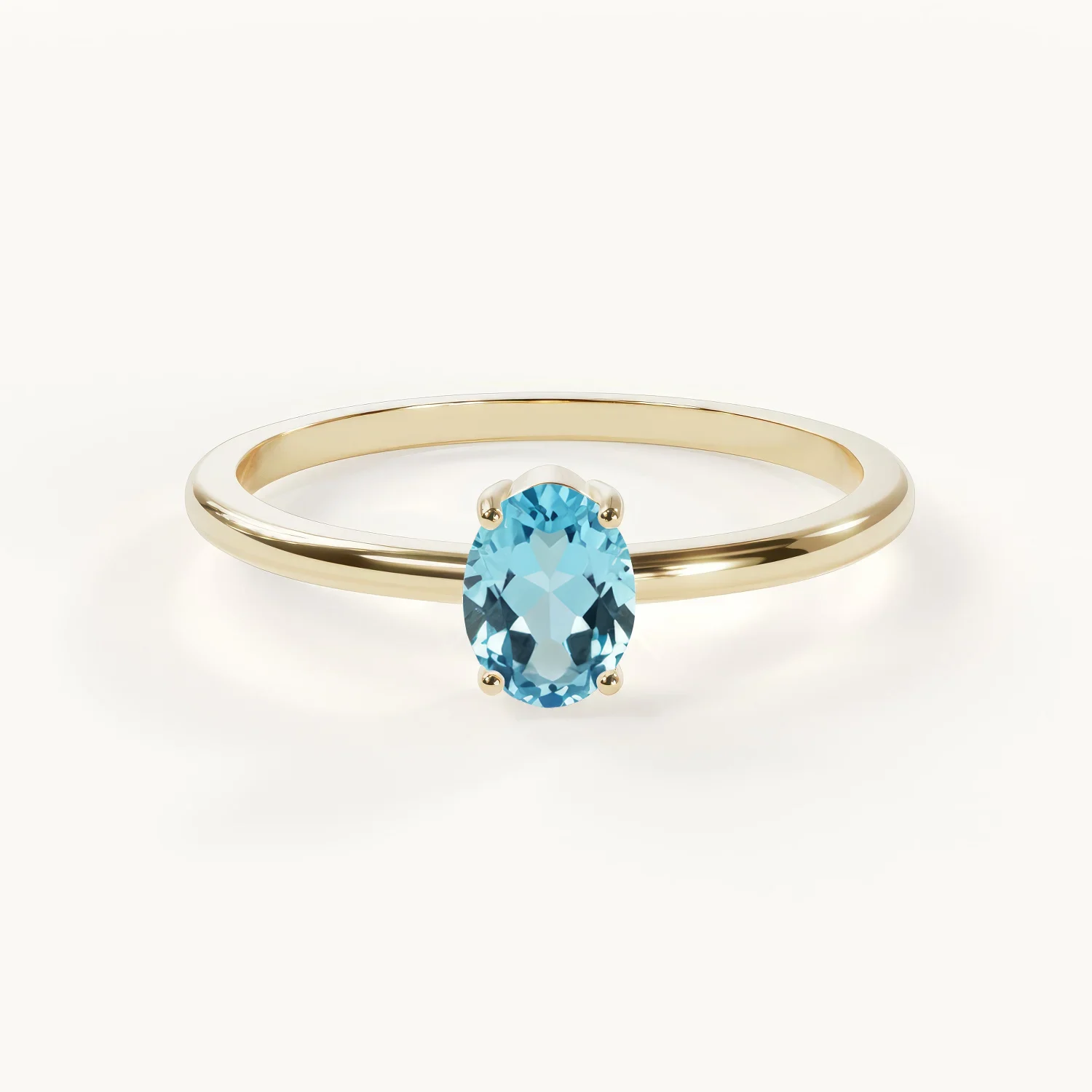 Velur Muse Aurora Birthstone Halo Ring with Aquamarine in Gold