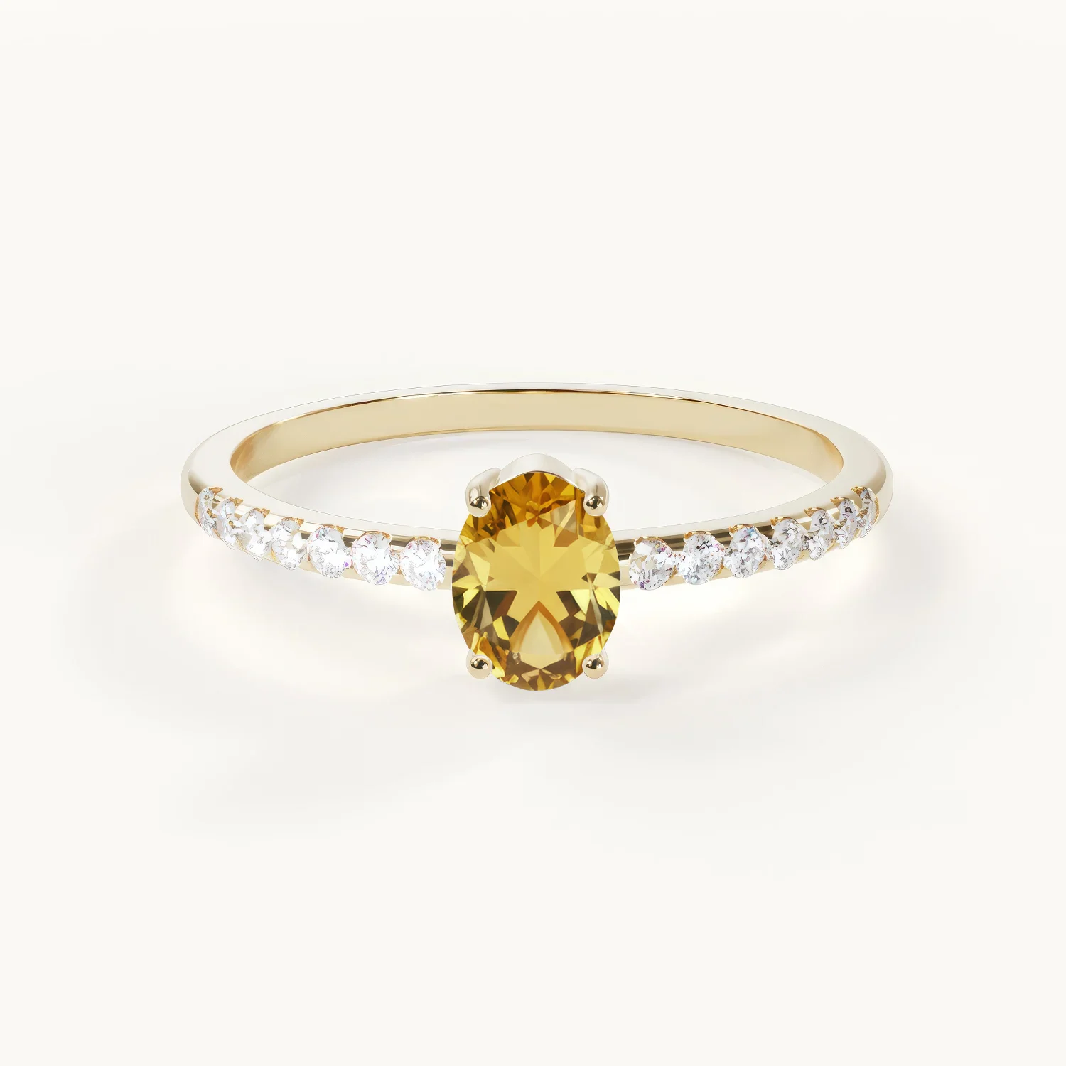 Velur Aveline Éternité Birthstone Ring with Citrine in Gold