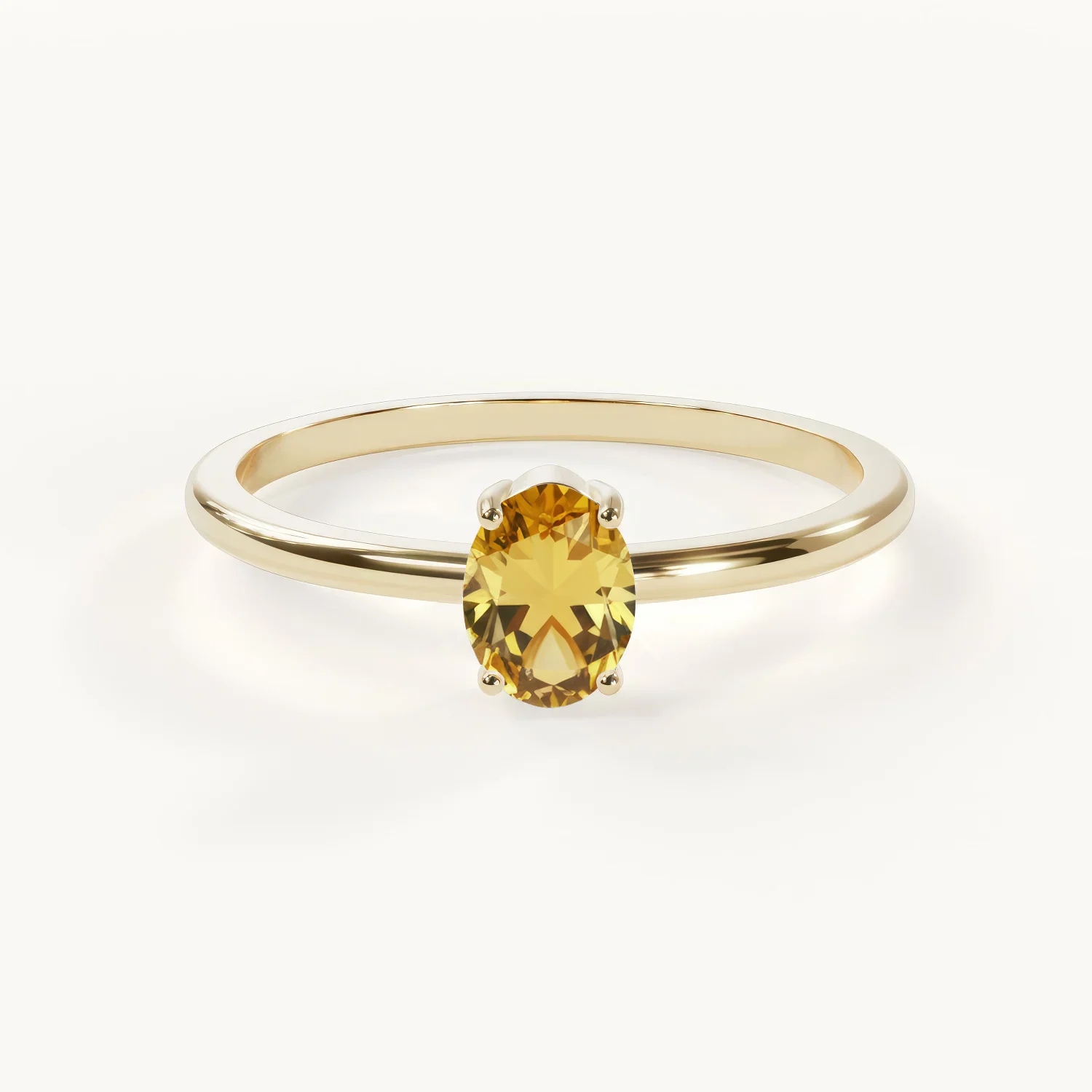 Velur Muse Aurora Birthstone Halo Ring with Citrine in Gold