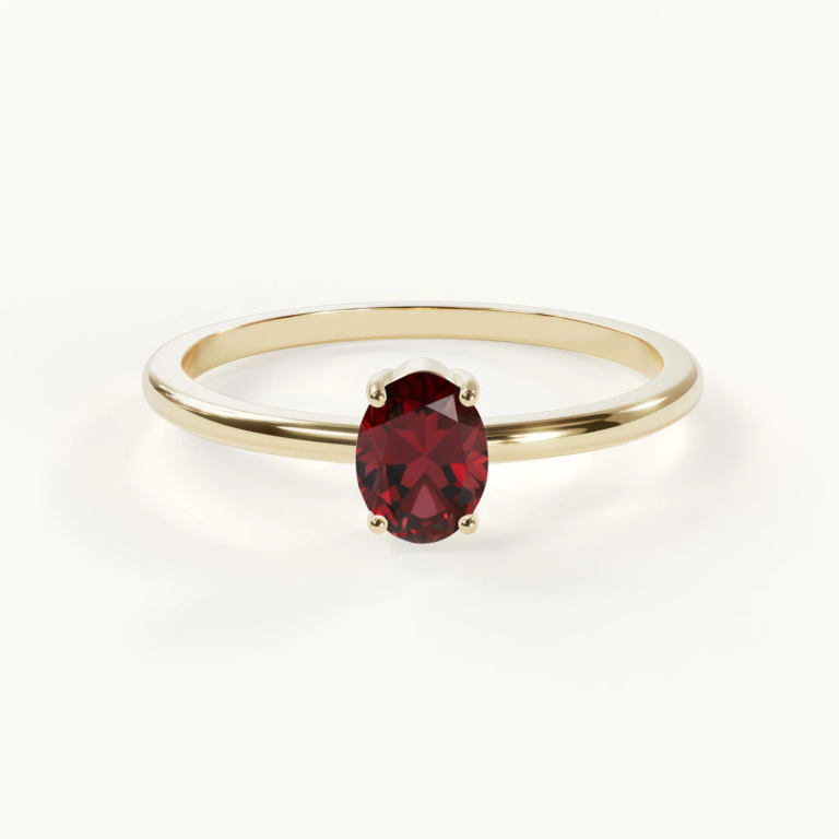 Aveline – Solitaire ring met geboortesteen van massief goud | Velur