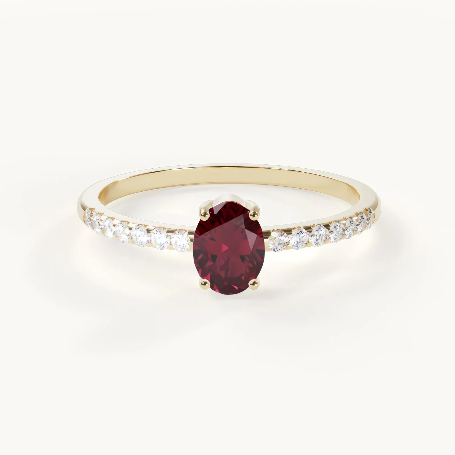Velur Aveline Éternité Birthstone Ring with Ruby in Gold