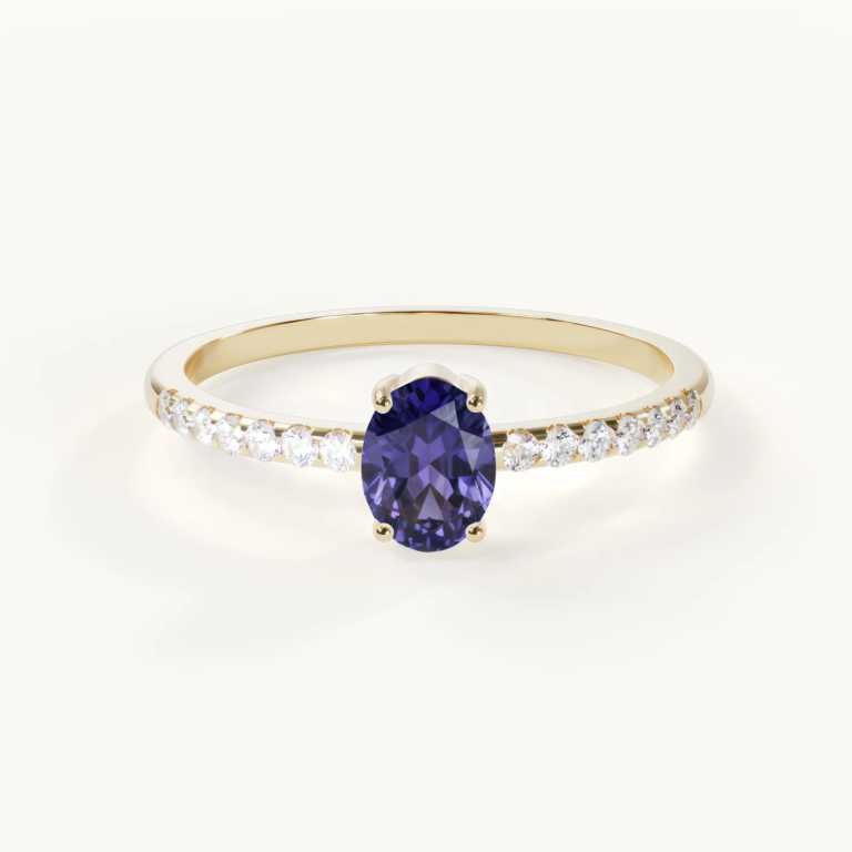 Velur Aveline Éternité Geburtsstein Ring mit Tansanit in Gold