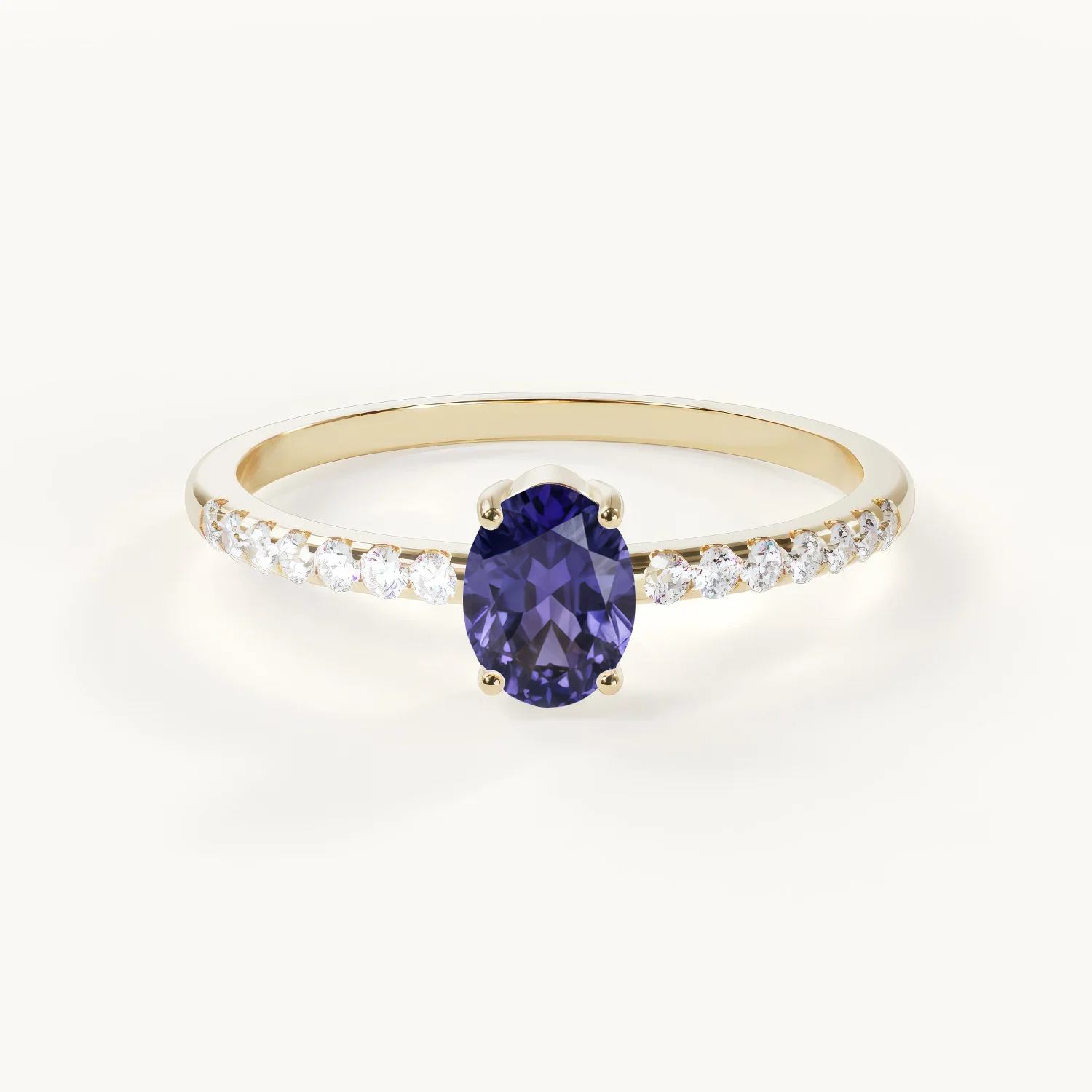 Velur Aveline Éternité Geburtsstein Ring mit Tansanit in Gold